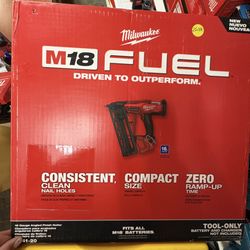 Milwaukee New 16ga Finish Nailer m18 Fuel