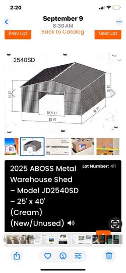 Aboss 40’x25’ x13’metal warehouse building new