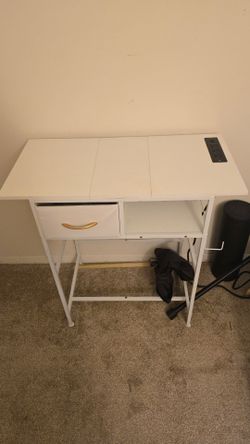 MOVE OUT SALE - White Vanity w/ Power Strip