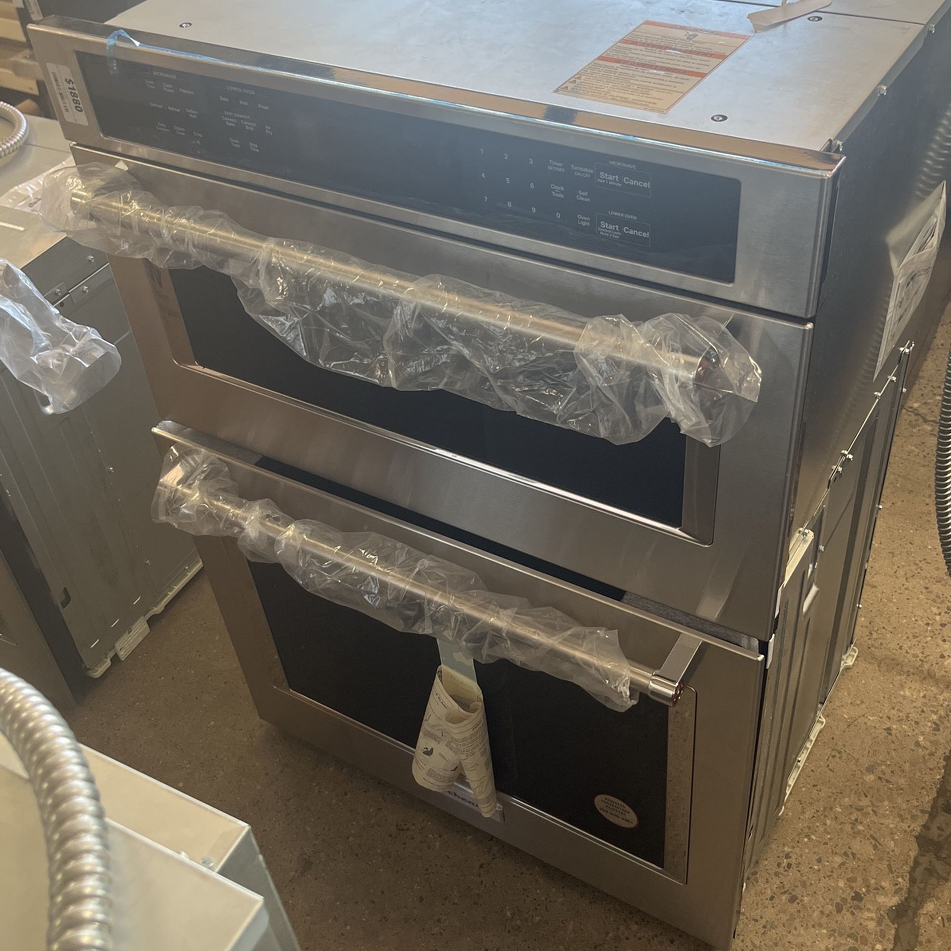 Microwave and oven wall combo