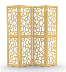 VINGLI 5.8 FT Wood 4 Panel Room Divider/Non-Woven Fabric Privacy Screen/Indoor Partition Wall