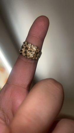 Gold Tone Nugget Ring 10k