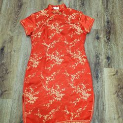 Red Chinese dress sz S/M