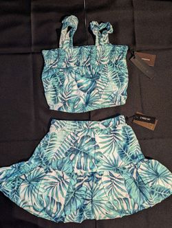 New Madden Girl 2pc Leaves Top And Skirt Set