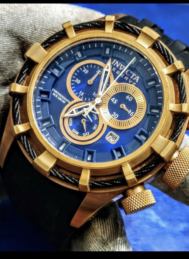 Invicta Bolt Swiss Chronography Rose Gold Tone Mens Watch