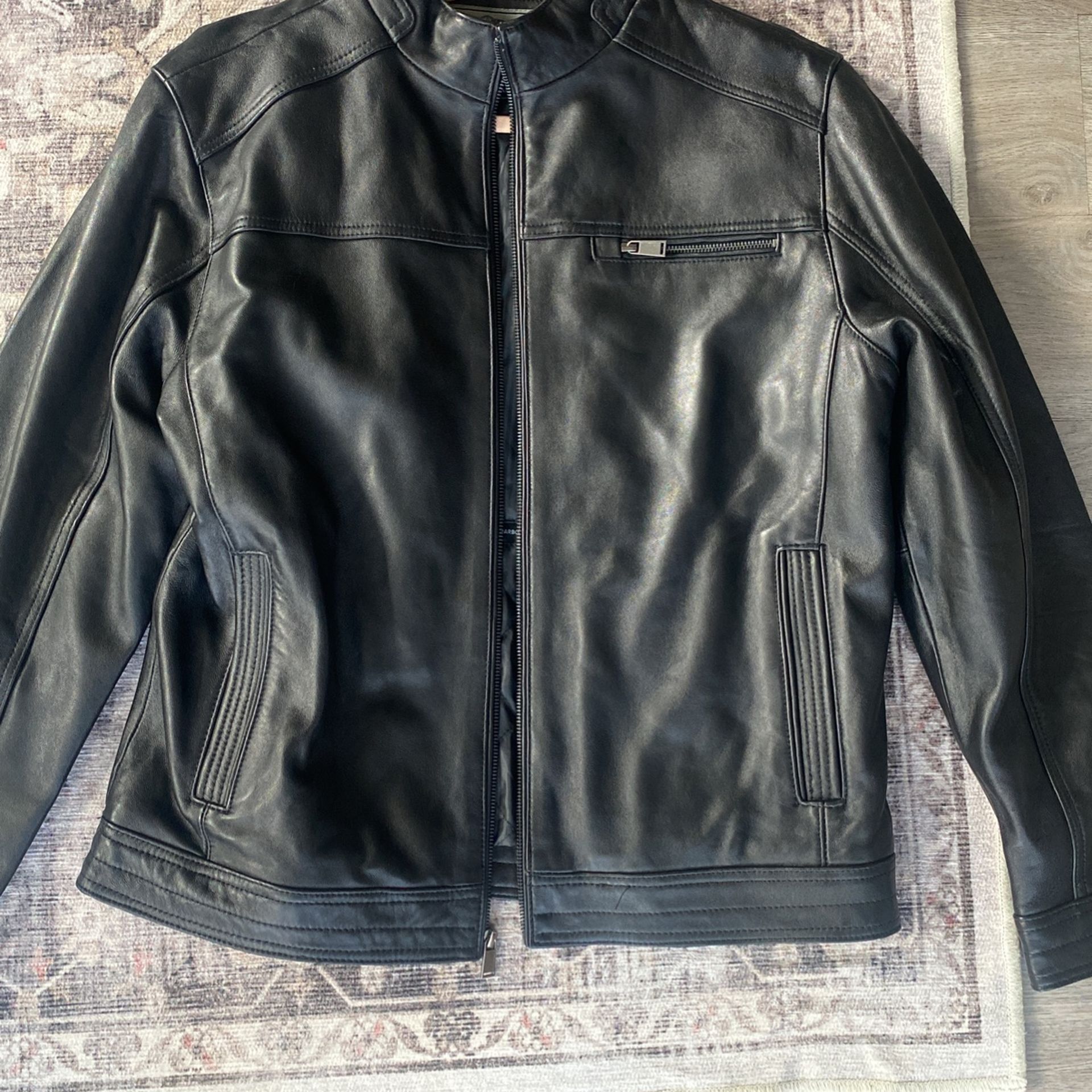 Boston Harbour New Zealand Lamb Leather Jacket Size Large