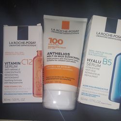 La Roche-Posay Anthelios 100/ La Roche-Posay vitamin C-12 Serum/La Roche-Posay Hyalu B5 Serum