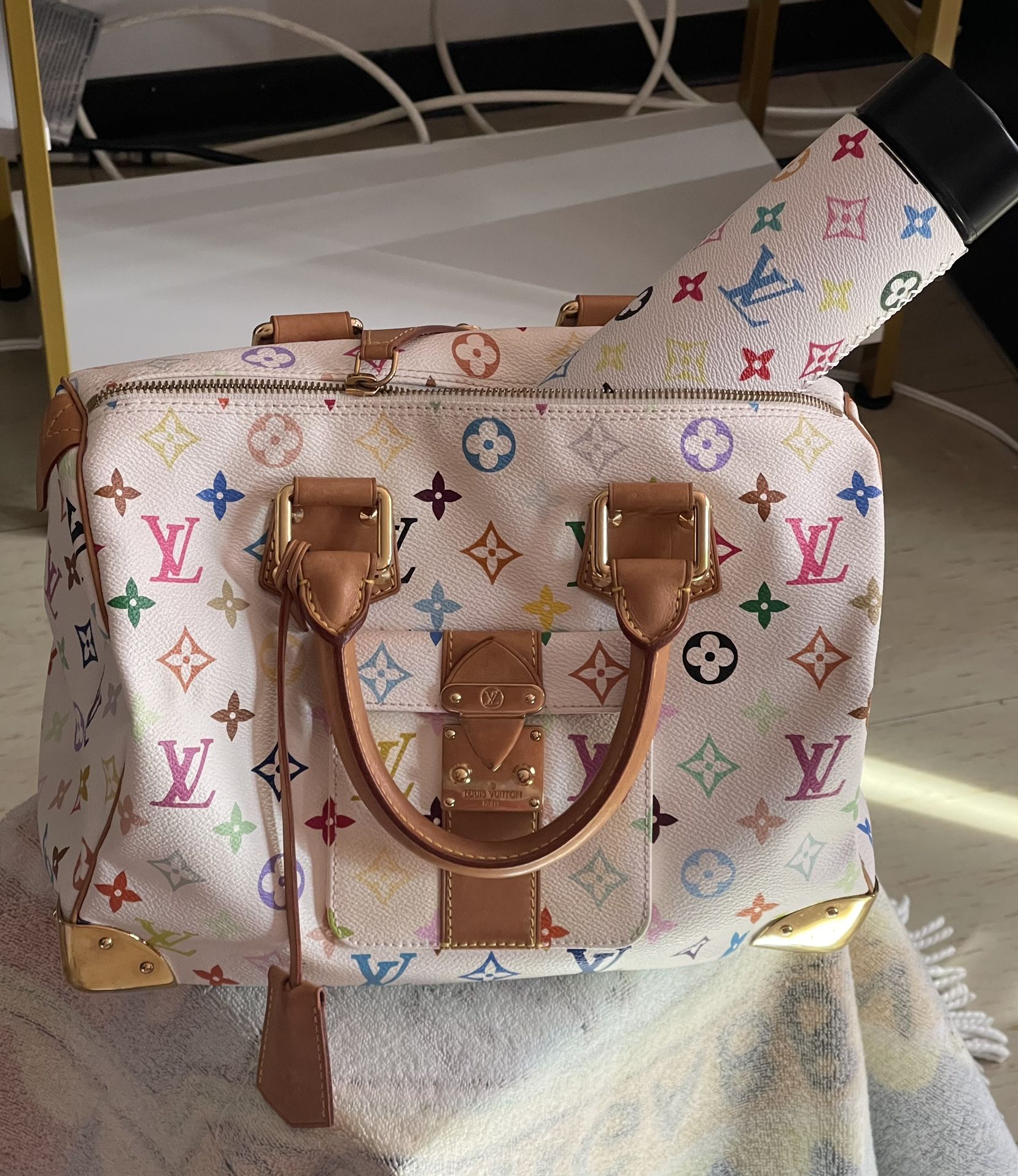 Multi Color Louis Vuitton Speedy With Matching Cup