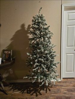 6.5 ft flocked half tree, no lights
