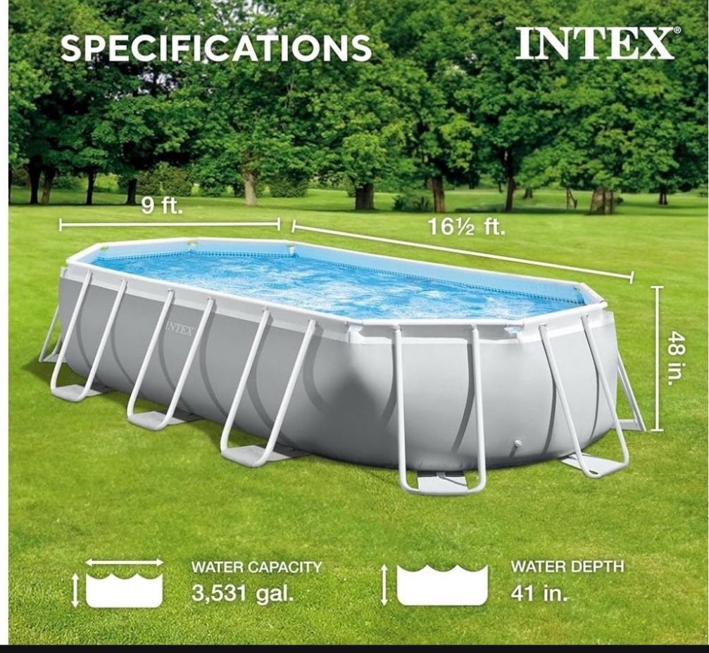 Intake Above Ground Rectangle pool And Pump 