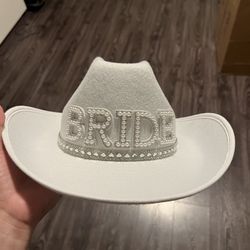 Bride white Cowboy Hat bachlorette Hat 