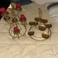 Gold Color Metal Candle Holder 