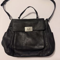 Michael Kors Black Leather 'SLOAN' Tote Handbag Crossbody Leather