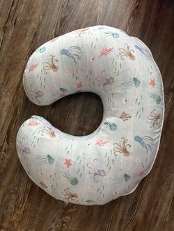 Boppy Nursing Pillow with ocean print cover