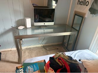 Metal and glass desk/display