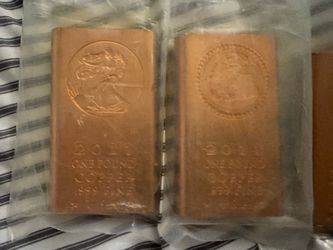 4 Vintage-Style .999 FINE COPPER BULLION BARS