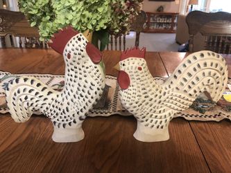 James Haddon wooden Roosters $32 for the pair!