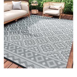 SIXHOME Outdoor Rug 5'x8' Waterproof Reversible Patio Rug Lightweight Foldable Plastic Straw Indoor Outdoor Rug for RV Camping Deck Balcony Porch Mode