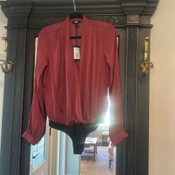 Paige Sevilla Bodysuit Burgundy Size Small
