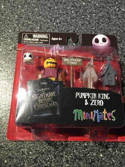 Pumpkin King and Zero Nightmare Before Christmas MiniMates 2 inch Minifigure 2 Pack art asylum