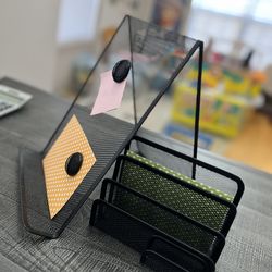 Metal Mesh Desk Organizer & Memo Board Set