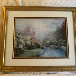 Thomas Kinkade Framed Cross Stitch