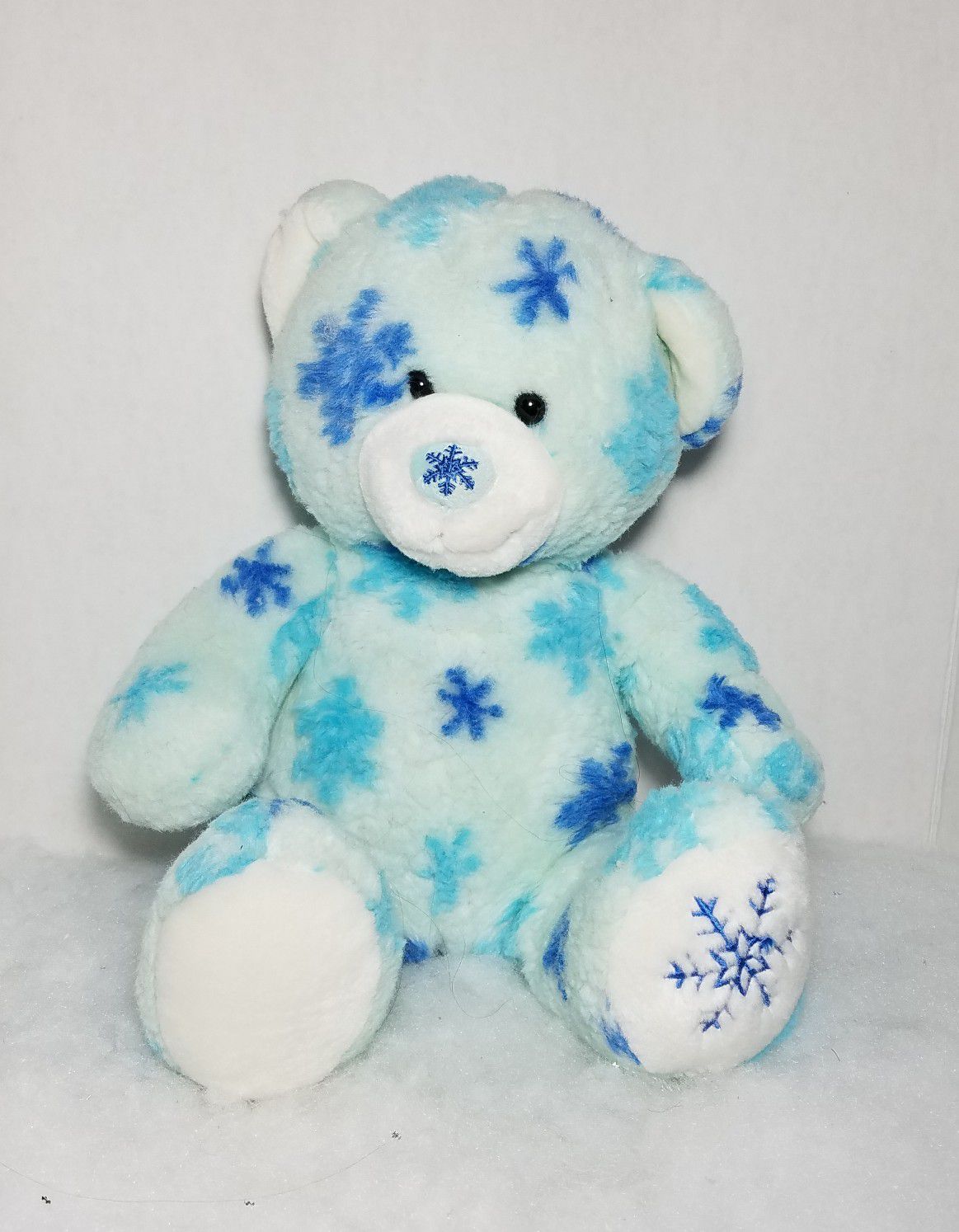 Build a Bear Winter Hugs Snowflake Christmas Blue Flurry Teddy 15" BABW Plush