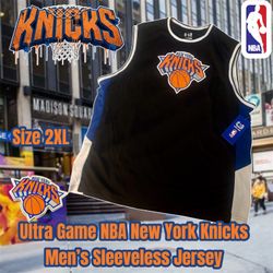 New Ultra Game New York Knicks Men’s Sleeveless Jersey, Size 2XL (Black)