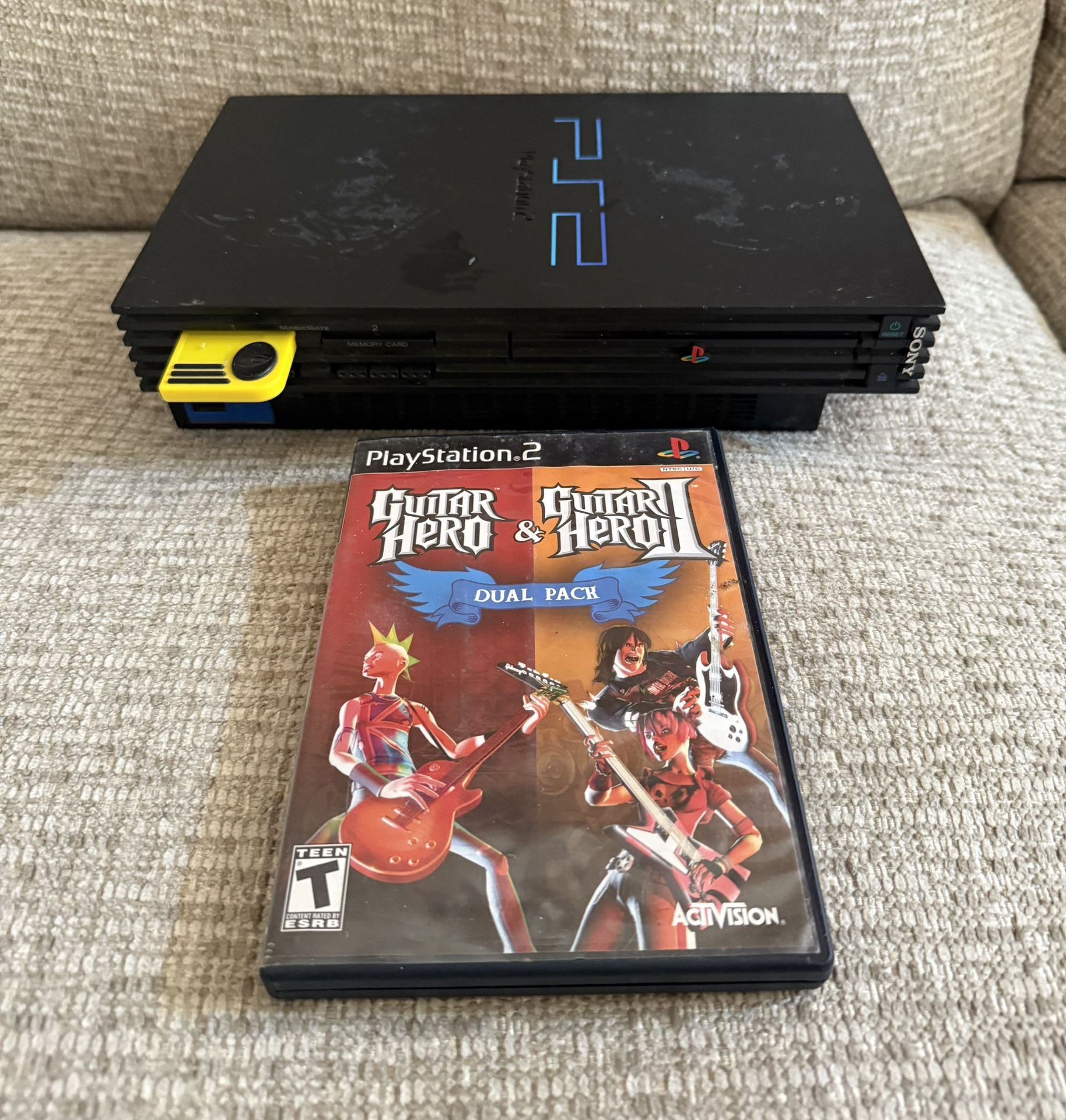 PlayStation 2 - PS2 Console Tested Working W/Guitar Hero Games