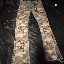 KDNK Camo Flair Jeans
