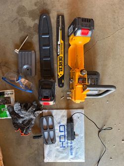 DEREAL 12” Brushless Cordless Chainsaw w/ 2 Batteries, Charger & Extra Chain