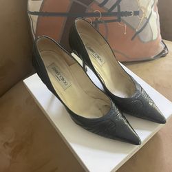 Vintage Jimmy Choo Black Patent Leather Heels - Size 8 (EU 38)