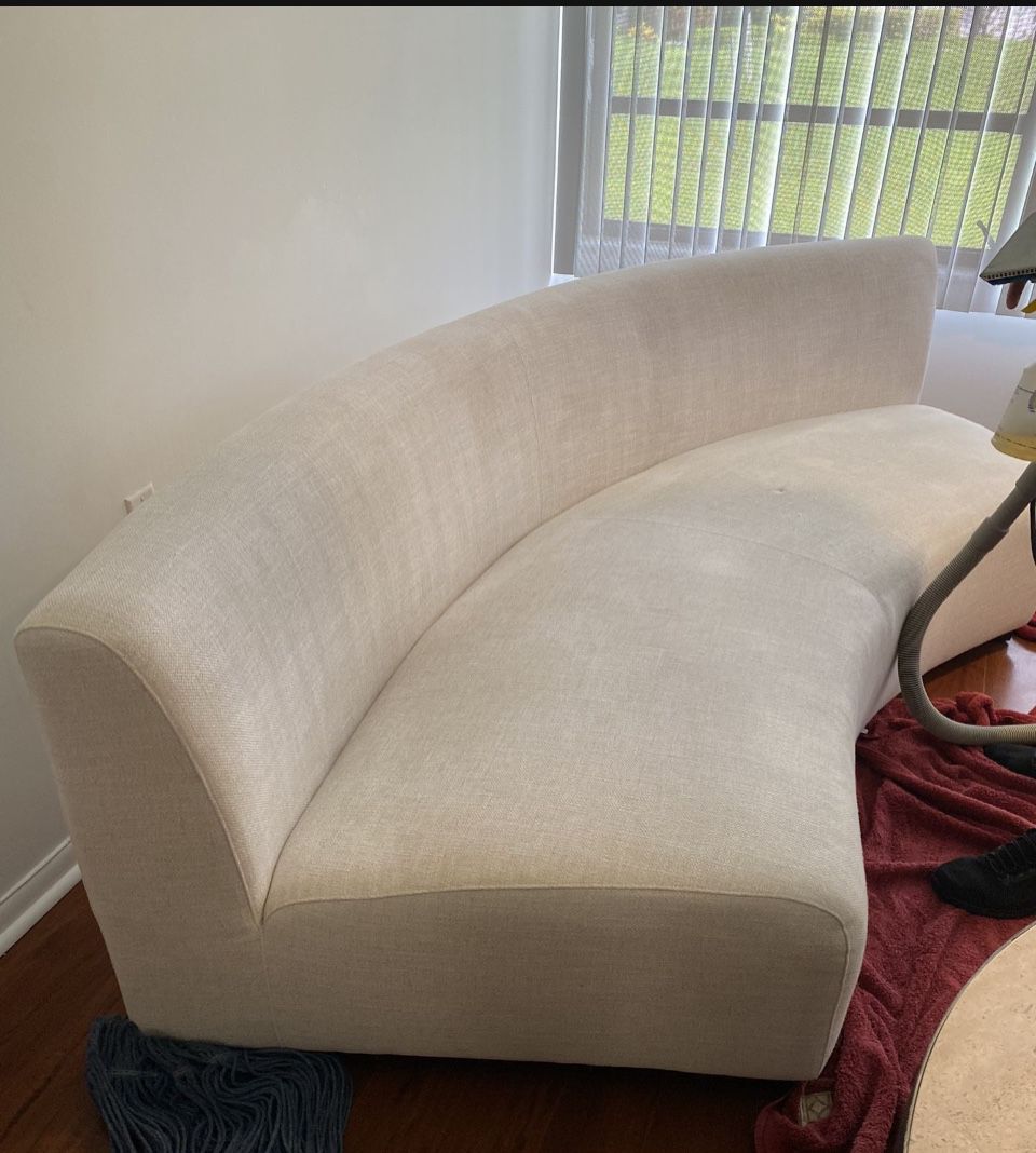  Curved Couch Sofa with 3 Pillows