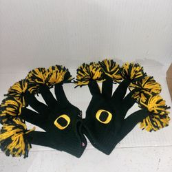 Oregon Ducks Pom Pom Fingers Womans Hand Mittens By Spirit Fingerz!