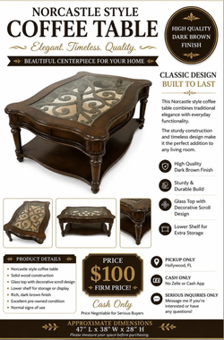 Norcastle Style Coffee Table Dark Brown