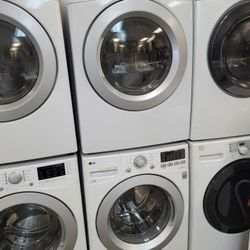 LG Front Loading Washer And Stackable Gas Dryer Set 