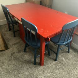 Kids Solid Wood Dining Or Play Table -$75