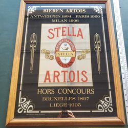 Stella Artois Beer Mirror Sign Pub Decor Art Framed