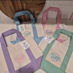 Trader Joe’s Spring 2026 Pastel Mini Canvas Tote Bags New with Tags