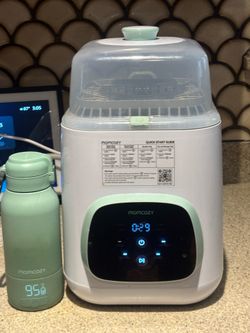 Momcozy Portable Bottle Warmer for Travel – Dual Heating Modes for Breast Milk & Water, Portable Milk Warmer with Fast Heating & Long Battery Life, 17