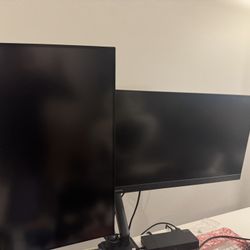 27” Ultra-Slim Monitor – Great Condition and 24” Lenovo Monitor w/ Adjustable Stand – Great Condition
