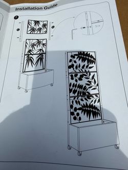 Metal rolling planter box with trellis