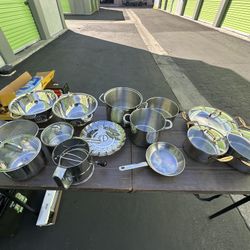 Instant Pot + Cuisinart Stainless Steel Pots & Steamers – Large Cookware Lot