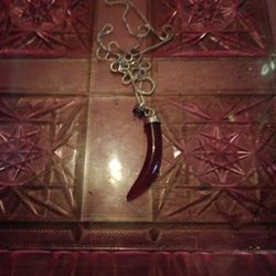 Jade Tooth With 925 Sterling Silver Necklace For Sale.