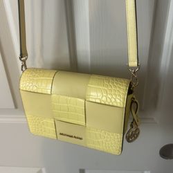 Michael Kors Mercer Small Patent Leather Crocodile Print Crossbody Handbag