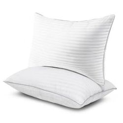 2 pack Standard Bed Pillows for Sleeping, Adjustable Hotel Collection Pillows, Breathable Cotton, Extra Soft Down Alternative Pillows for Side