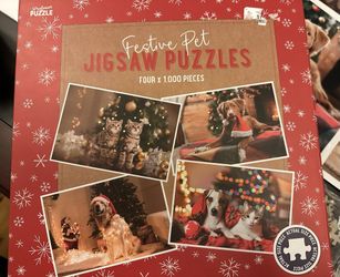 Cats And Dogs Christmas Puzzle “Set Of 4 “ 1000 Piece