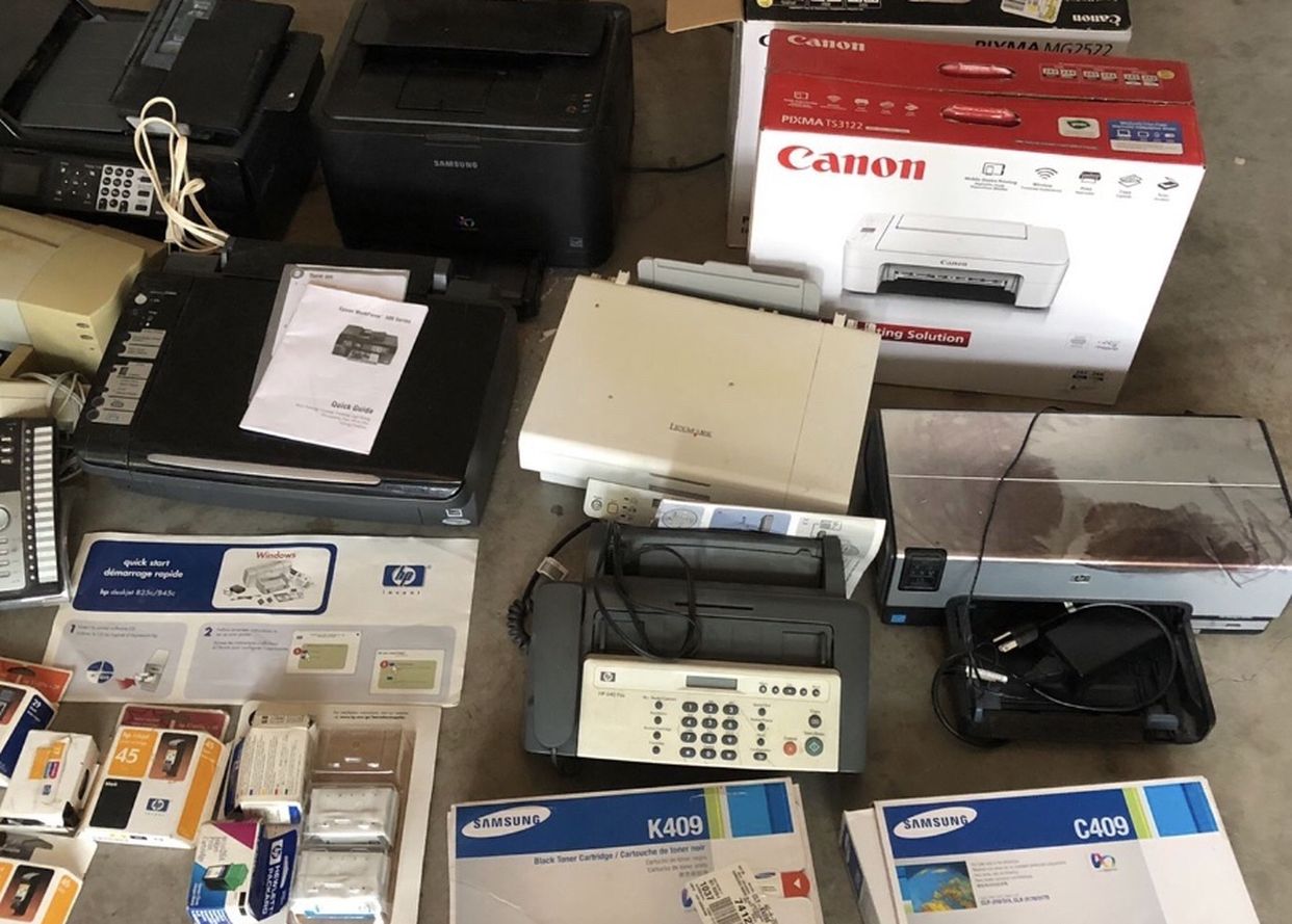 Bundled Of Printers, Faxes, Scanners And Ink Cartridges