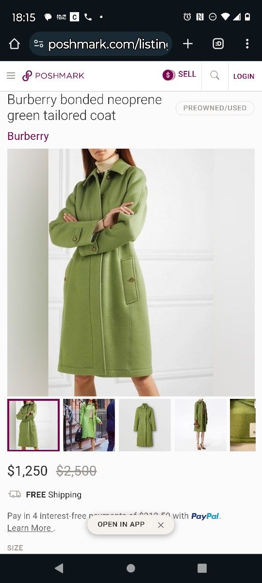 New With Tags Women Size 2 Burberry Coat $500