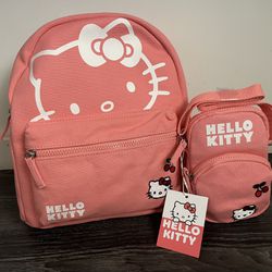 NWT Hello Kitty Backpack And Phone Bag